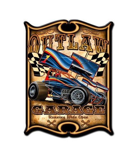 Metallschild Outlaw Sprint