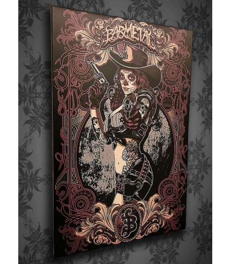 Barmetal Leinwand 90x60 CM Cowgirl