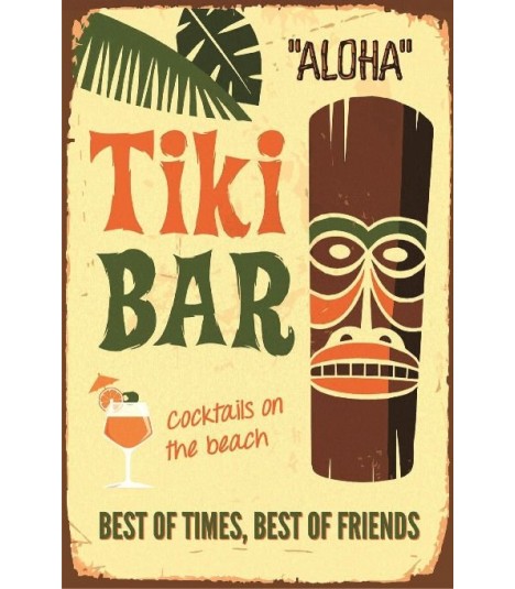 Blechschild Tiki Bar Aloha