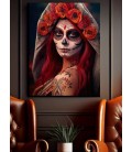 Barmetal Leinwand 90 CM x 60 CM La Catrina Roses