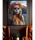 Barmetal Leinwand 80 CM x 60 CM La Catrina Bora Bora