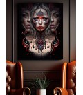 Barmetal Leinwand 90 CM x 60 CM Dark Art Ladies