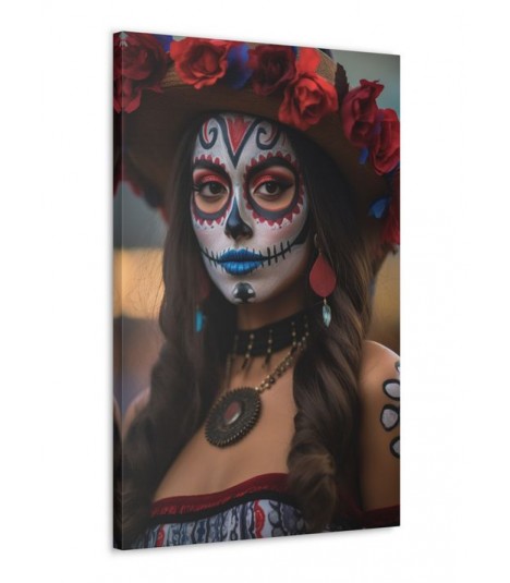 Barmetal Leinwand 90 CM x 60 CM La Catrina Mexiko