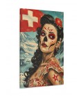 Barmetal Leinwand 90 CM x 60 CM Swiss La Catrina