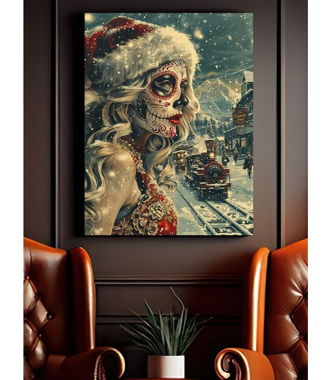 Barmetal Leinwand 90 CM x 60 CM Ski Racer La Catrina