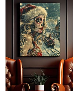 Barmetal Leinwand 90 CM x 60 CM Ski Racer La Catrina