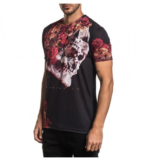 Affliction Shirt Skeleton Flower